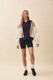 Navy and Tan Colorblock Sweatshirt