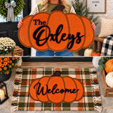 Personalized Pumpkin Rug (White or Orange)