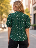 Emerald Green Polka Dot Top