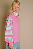 Pink and Mint Striped Top