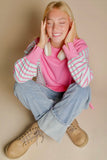 Pink and Mint Striped Top