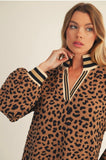 Toffee Leopard Textured Dress