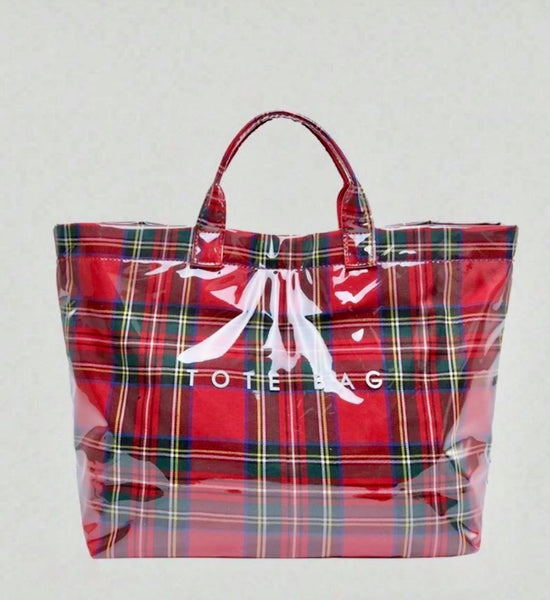 Red Tartan Tote Bag