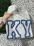 Kentucky Chenille Yarn Embroidered Sweatshirt (Blue or Ash Gray)