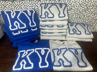 Kentucky Chenille Yarn Embroidered Sweatshirt (Blue or Ash Gray)