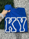 Kentucky Chenille Yarn Embroidered Sweatshirt (Blue or Ash Gray)