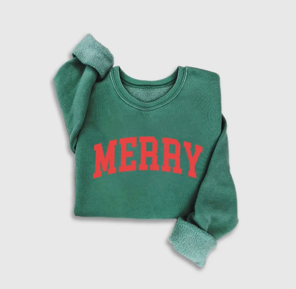Dusty Green Mineral Merry Sweatshirt