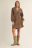 Toffee Leopard Textured Dress