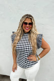 Black Gingham Top