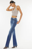 Kancan High Rise Flare Jeans with Side Detail