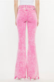 Kancan Pink Washed High Rise Flare Jeans