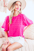 Fuchsia Textured Dotted Top
