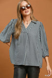 Umgee Black Gingham Top