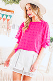 Fuchsia Textured Dotted Top