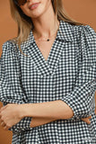 Umgee Black Gingham Top