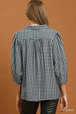 Umgee Black Gingham Top