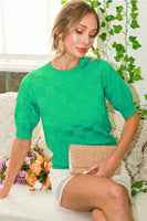 Kelly Green Textured Sweater Top