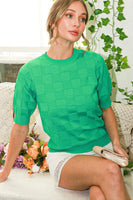 Kelly Green Textured Sweater Top