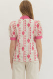 Pink Abstract Print Top