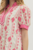 Pink Abstract Print Top