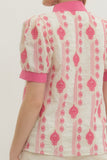 Pink Abstract Print Top