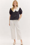 Black Peter Pan Collar Top