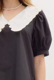 Black Peter Pan Collar Top
