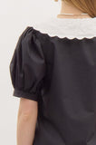 Black Peter Pan Collar Top