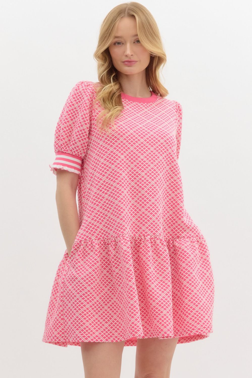 Pink Diamond Mini Dress – The Purple Peony Boutique