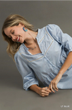 Baby Blue Pinstripe Babydoll Top