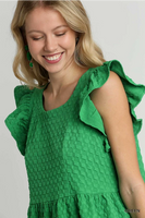 Kelly Green Jacquard Dress