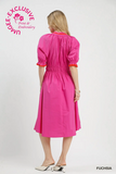 Fuchshia Floral Midi Dress