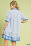Blue Stripe Mini Dress