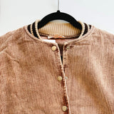 Tan Corduroy Plaid Detail Shacket