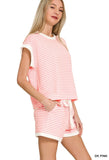 Pink Stripe Short Set