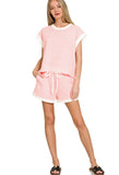Pink Stripe Short Set