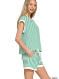 Green Stripe Short Set