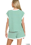 Green Stripe Short Set