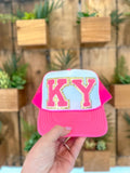KY Chenille Patch Hat in Neon Pink