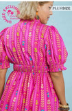 Umgee Peony Mix Print Dress Plus