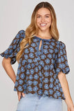 Brown Floral Top Plus