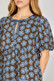 Brown Floral Top Plus