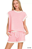 Pink Stripe Short Set