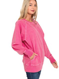 Hot Pink Pullover with Pockets
