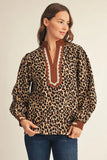 Leopard Print Vneck Top