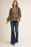 Leopard Print Vneck Top