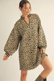 Tan Leopard Textured Dress