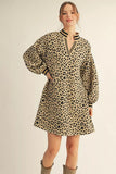 Tan Leopard Textured Dress