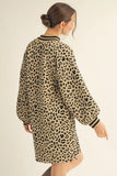 Tan Leopard Textured Dress