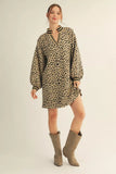 Tan Leopard Textured Dress